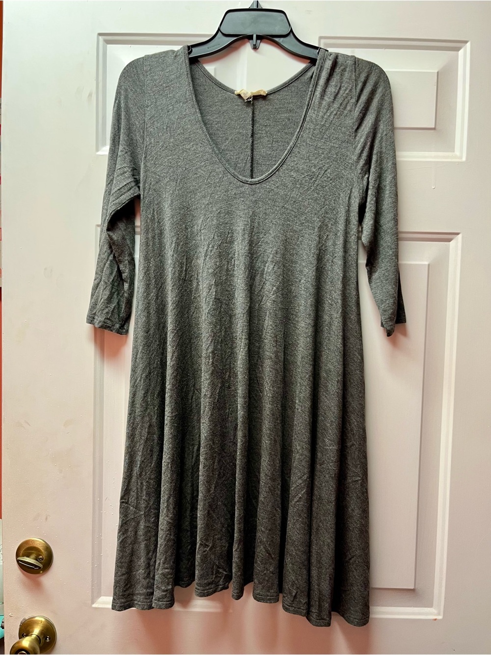 Rolla Coster Gray Scoop Neck Midi Swing Dress